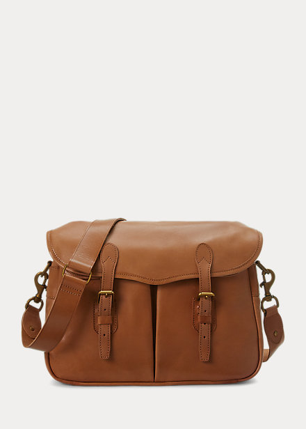 Brown Ralph Lauren Heritage Leather Men's Messenger Bags | 4621-BINXM